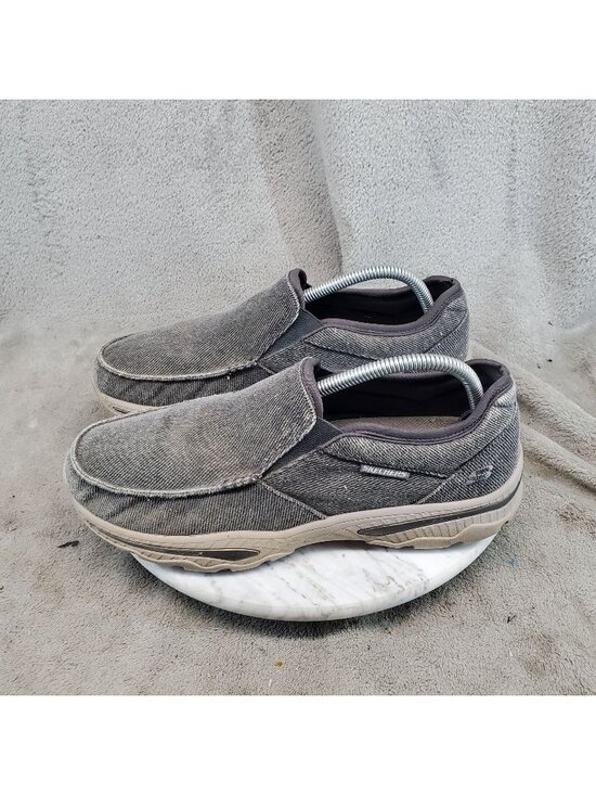 Skechers Shoes Mens Size 8.5 Creston Moseco Gray Textile Slip On Loafers *Read* main image 9